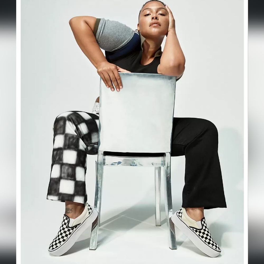 Checkered platform vans